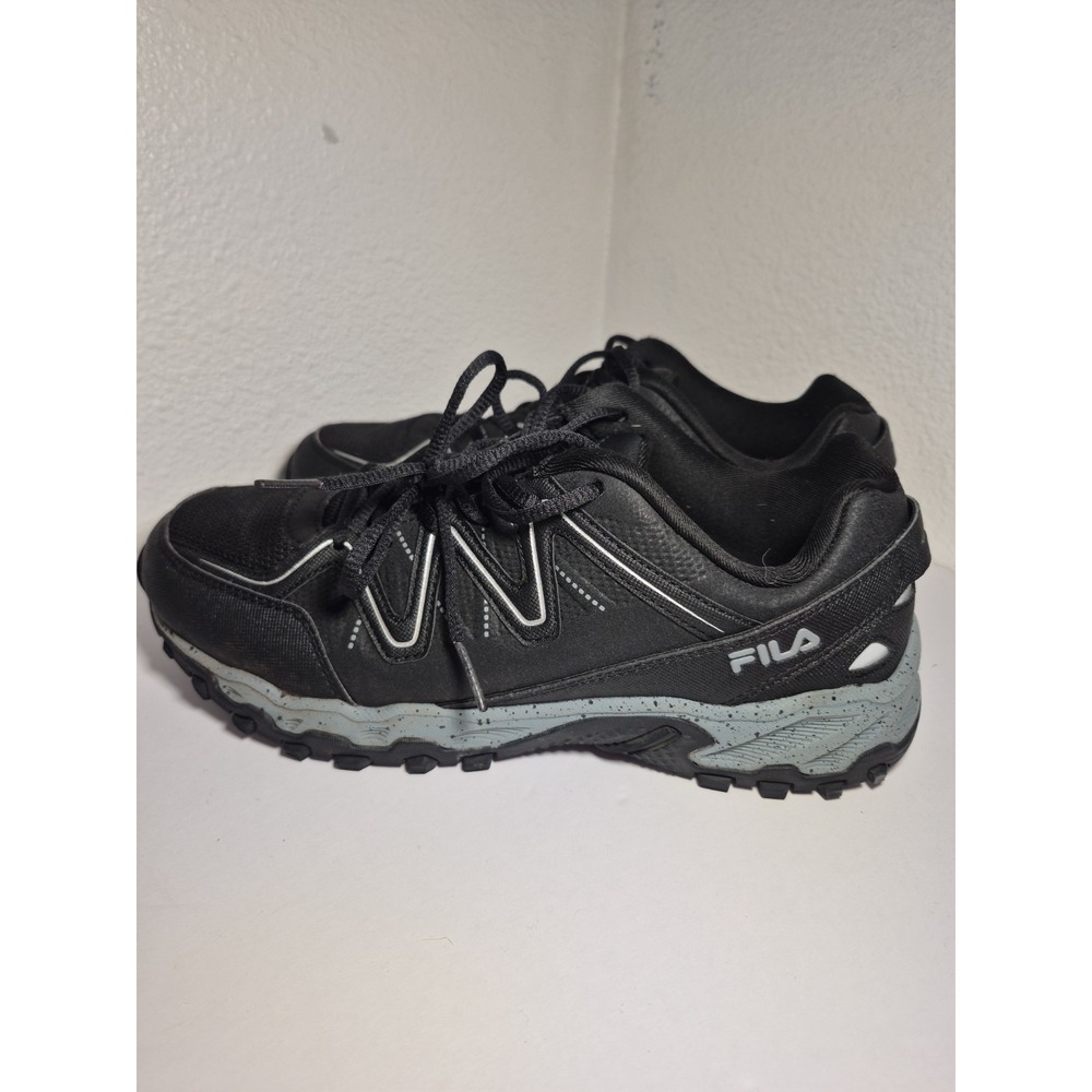 Fila Black Athletic Trail Shoes with Speckled Gray Sole
